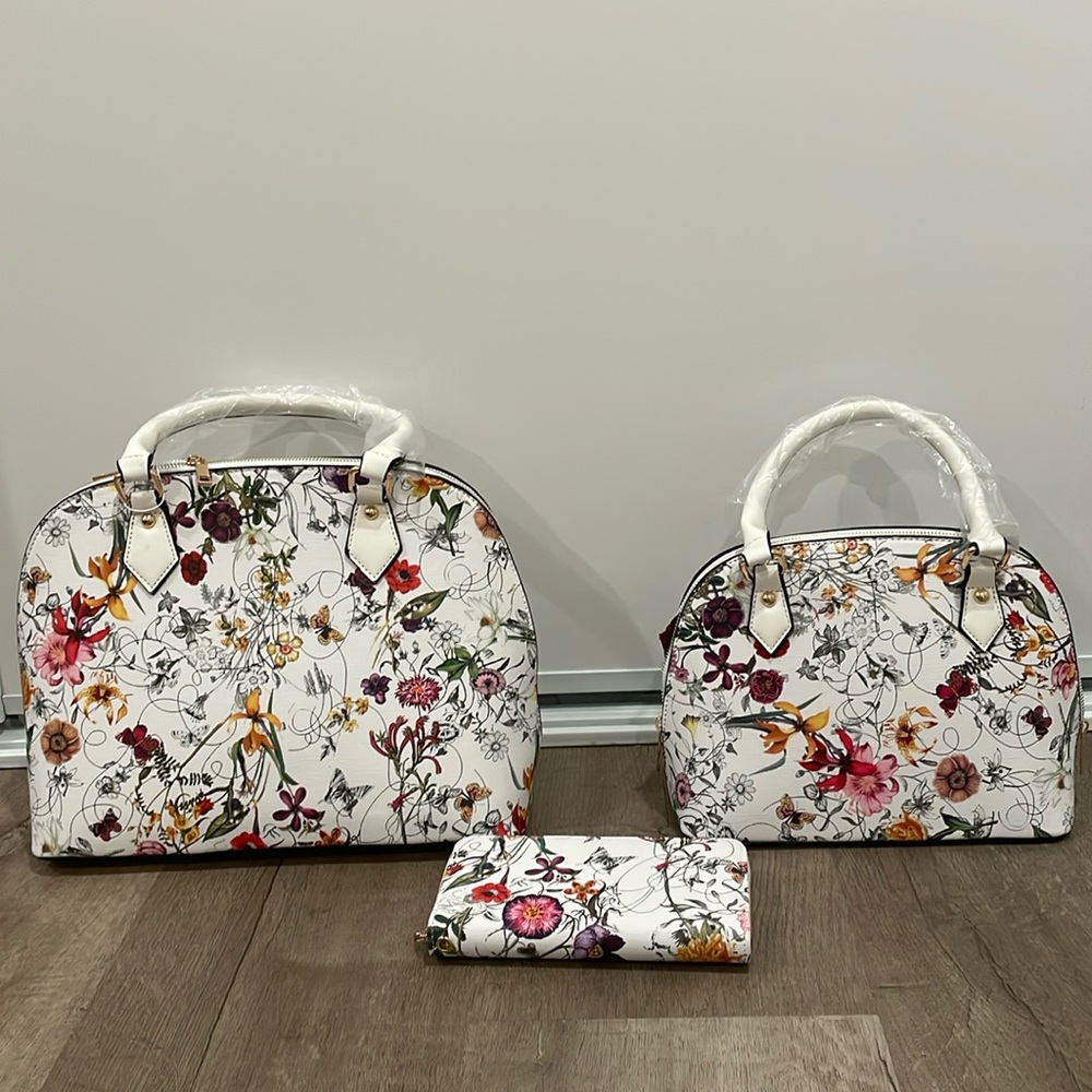 NWT 3 Floral crossbody shoulder bag wallet set